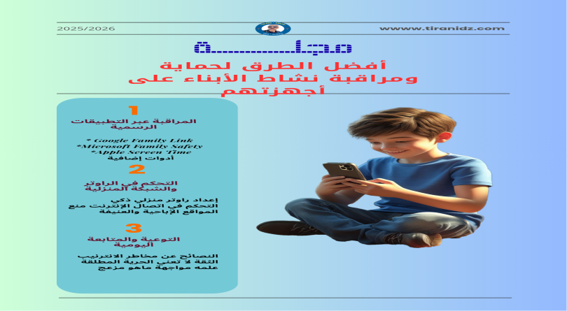 حماية ومراقبة نشاط الأبناء على أجهزتهم '(كتاب رقمي)