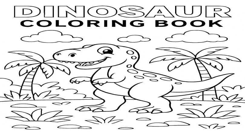 كتاب تلوين الديناصورات للأطفال