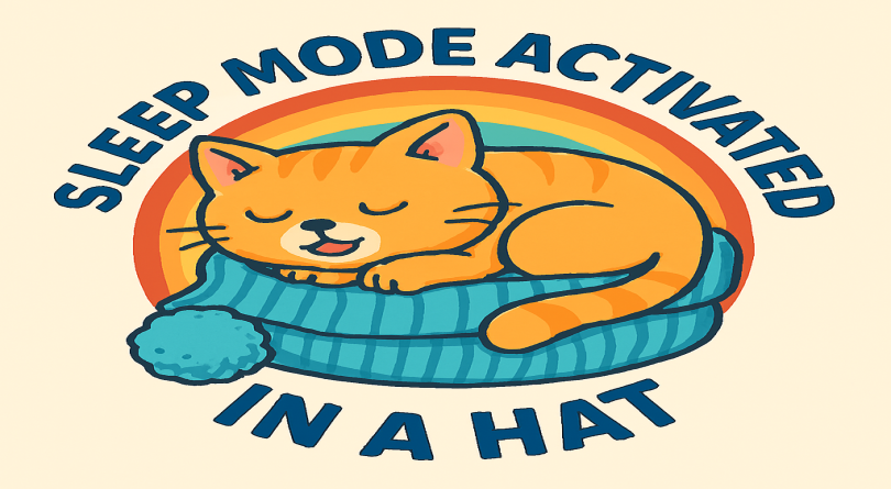 تصميم قطة كرتونية ملهمة – فن رقمي بألوان قوس قزح مع ترخيص للطباعة عند الطلب