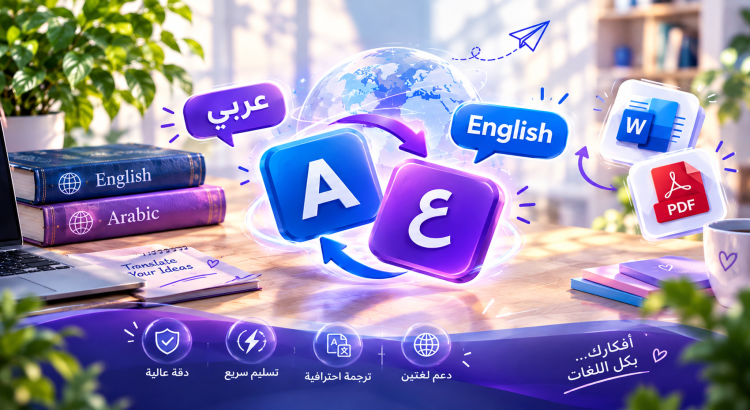 ترجمة طبيعية ودقيقة بين عربي وإنجليزي