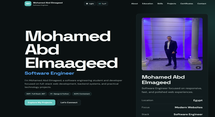 Portfolio website يعرض اعمالك بشكل احترافي للحصول على فرص عمل بسهولة
